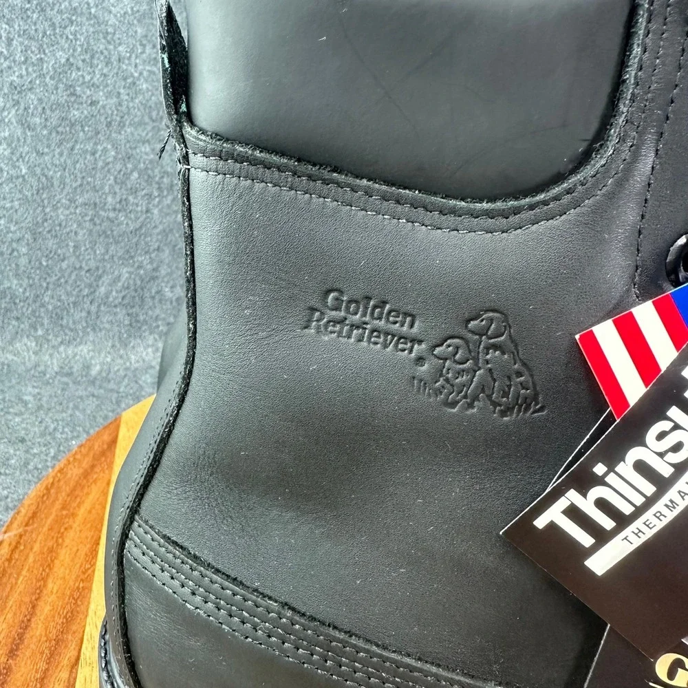 Golden Retriever Mens‎ Sz 11M Black Leather Waterproof Combat Boots 81380081